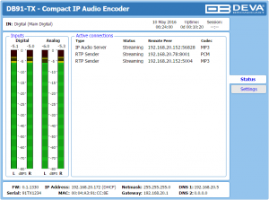 db91-tx Web Interface