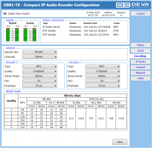 db91-tx Web Interface