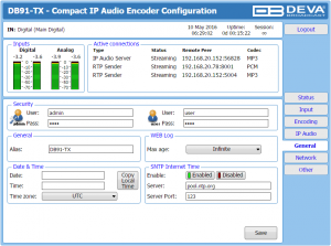 db91-tx Web Interface