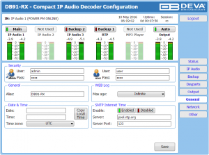 db91-rx web interface